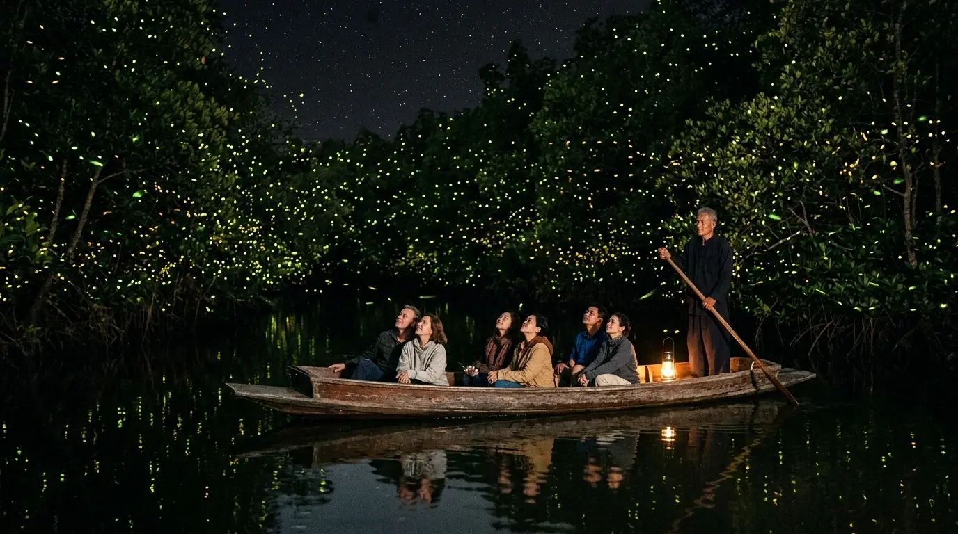 Firefly Boat Tour on the Mae Klong in Amphawa, Samut Songkhram, Thailand