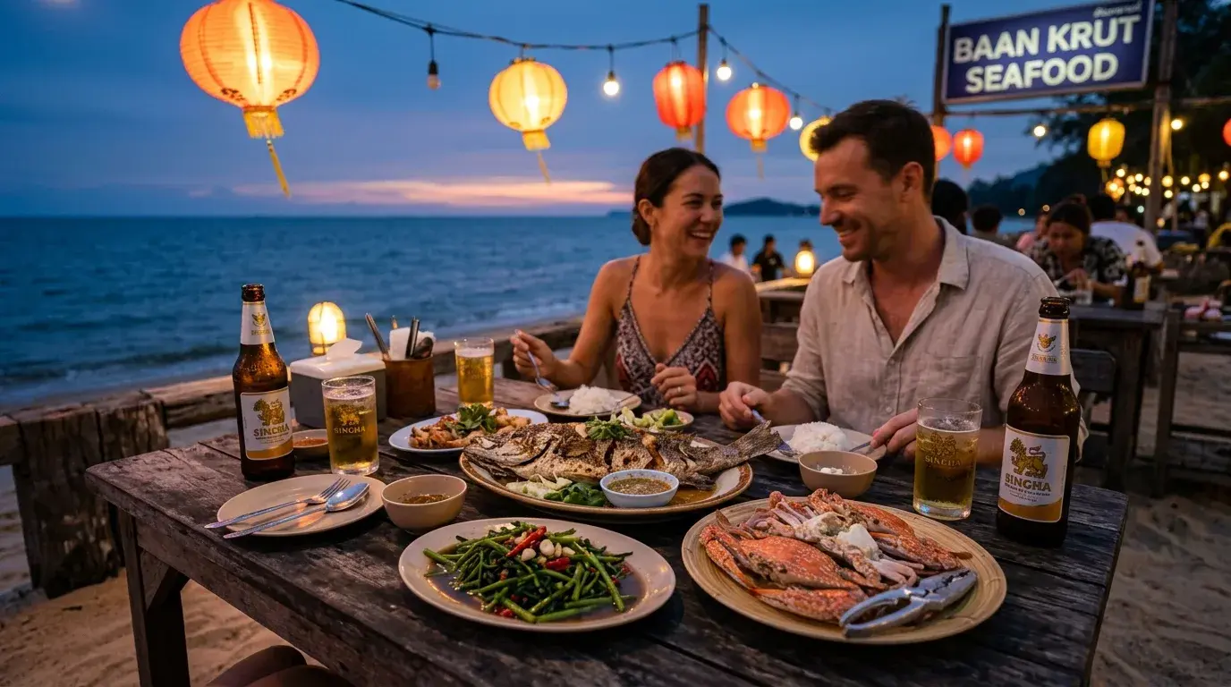 Seafood Dinner by the Shore in Ban Krut, Prachuap Khiri Khan, Thailand