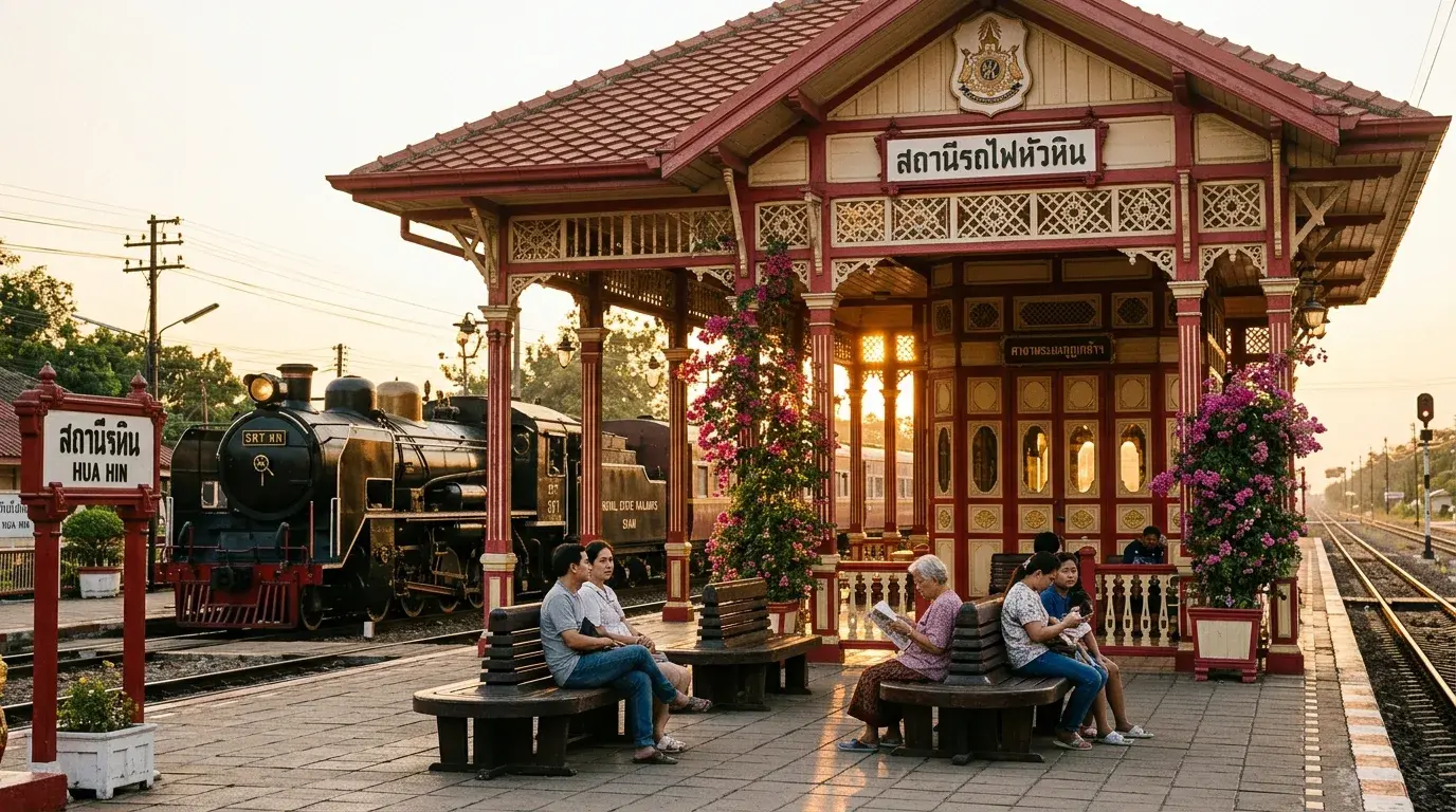 Hua Hin Railway Station Colonial Pavilion in Hua Hin, Prachuap Khiri Khan, Thailand