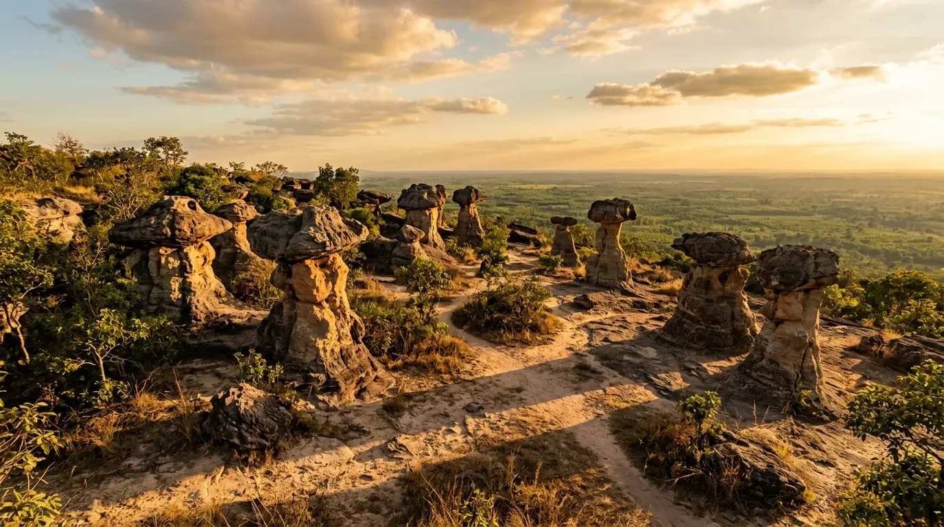 Phu Faek Forest Park Sandstone Formations in Kalasin, Kalasin, Thailand
