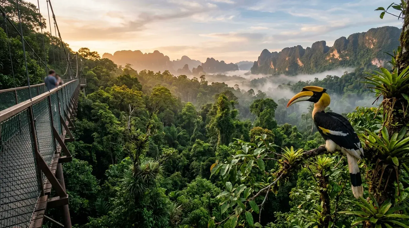 Jungle Canopy at Dawn at Khao Sok, Surat Thani, Thailand