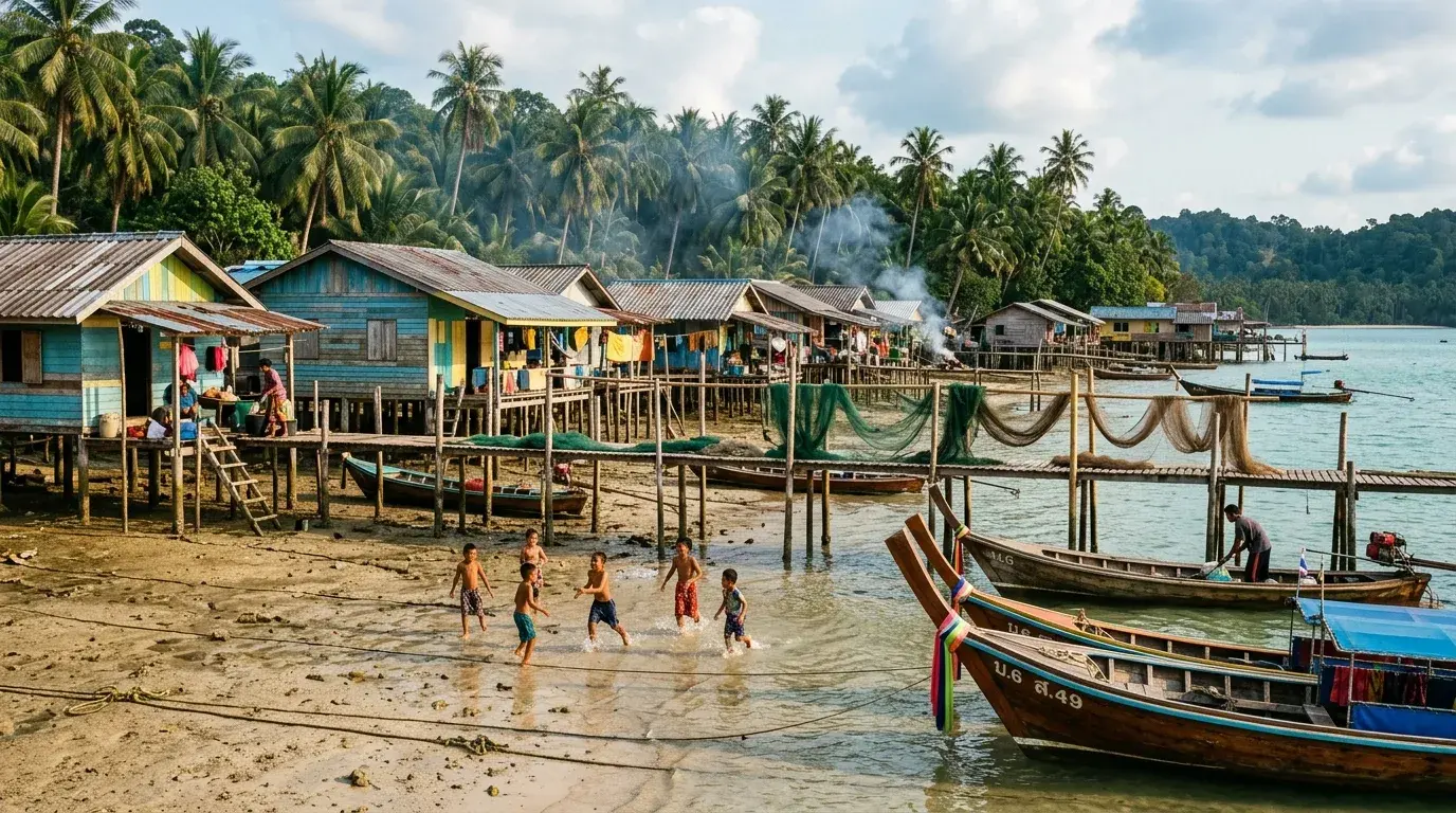 Chao Leh Sea Gypsy Village in Koh Bulon, Satun, Thailand