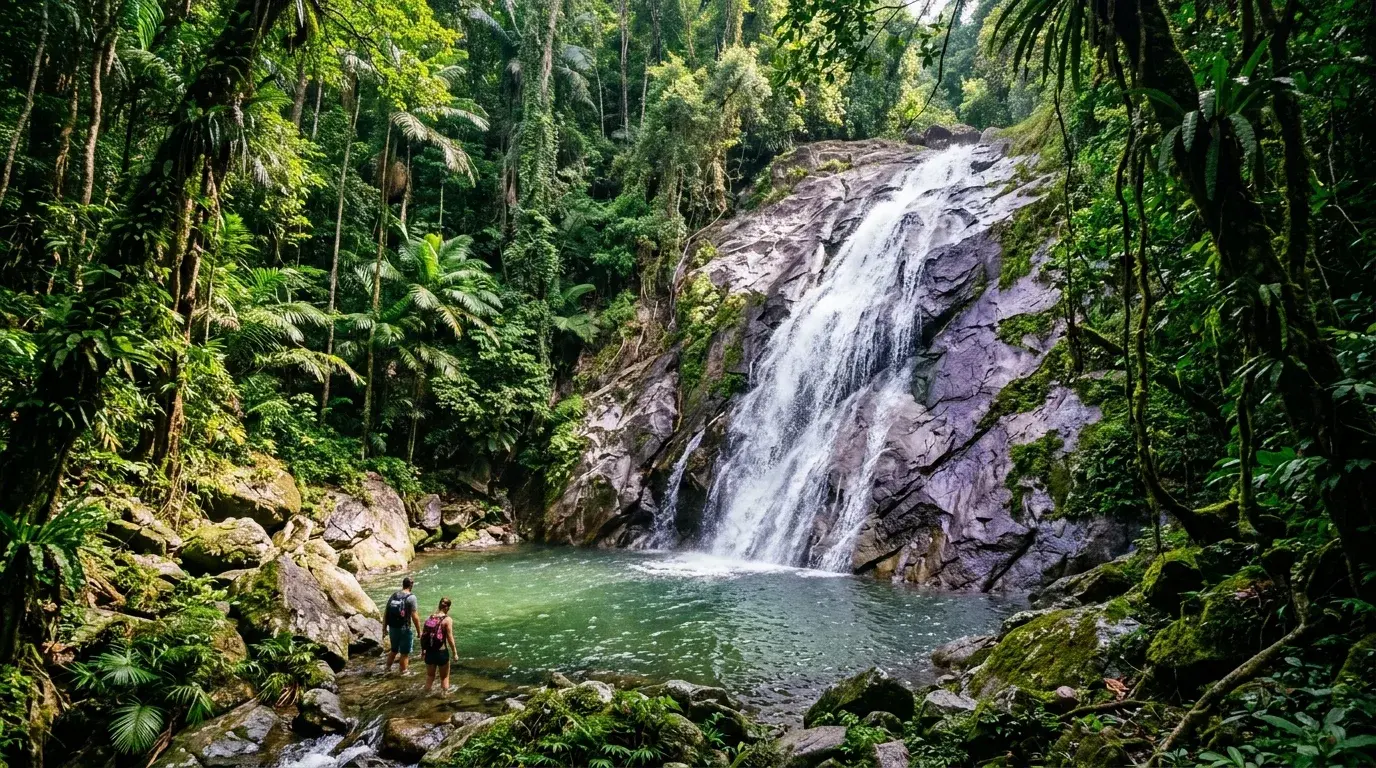 Na Muang Waterfall in the Jungle Interior in Koh Samui, Surat Thani, Thailand