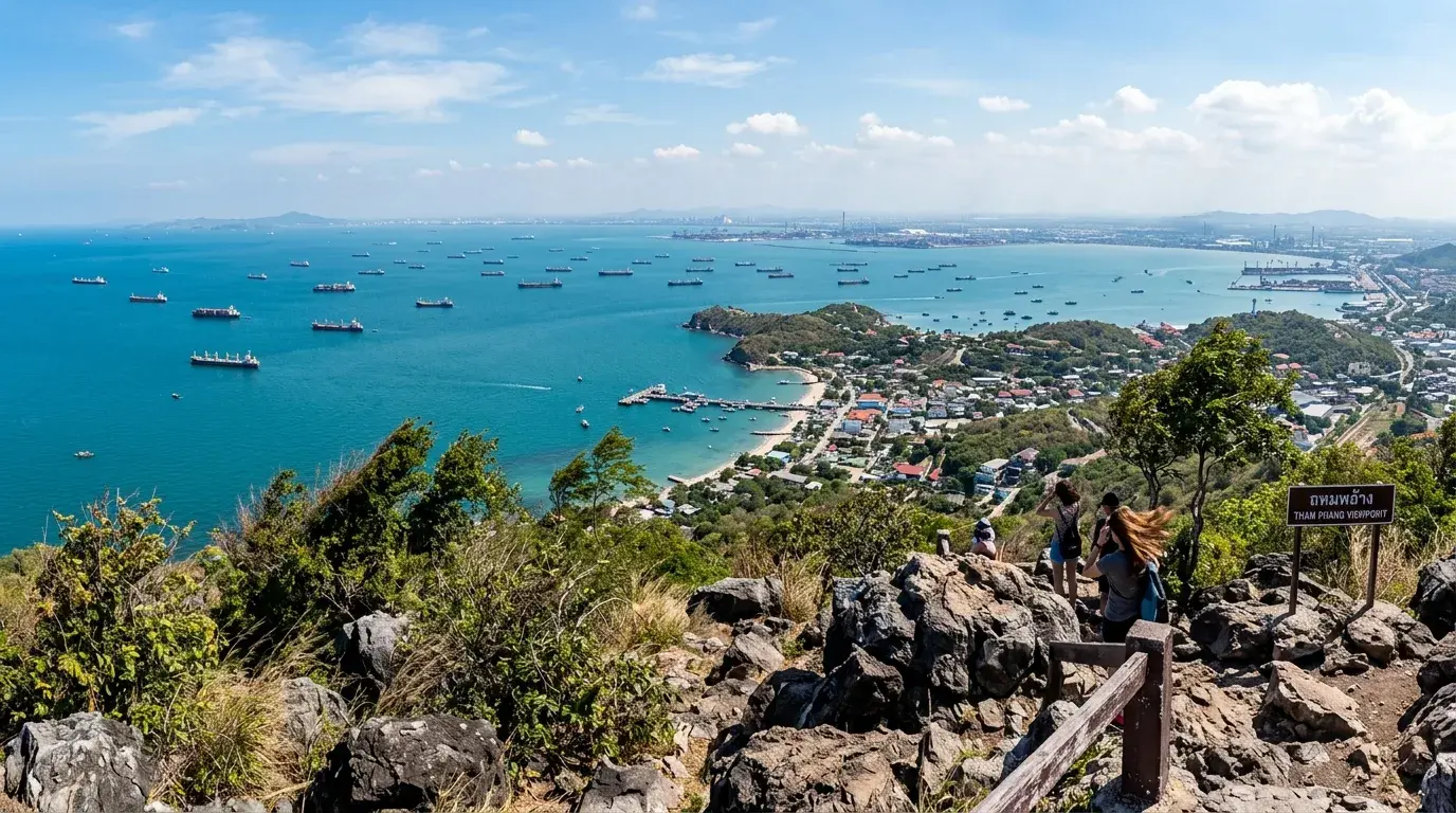 Saamharn Viewpoint Panorama in Koh Si Chang, Chonburi, Thailand