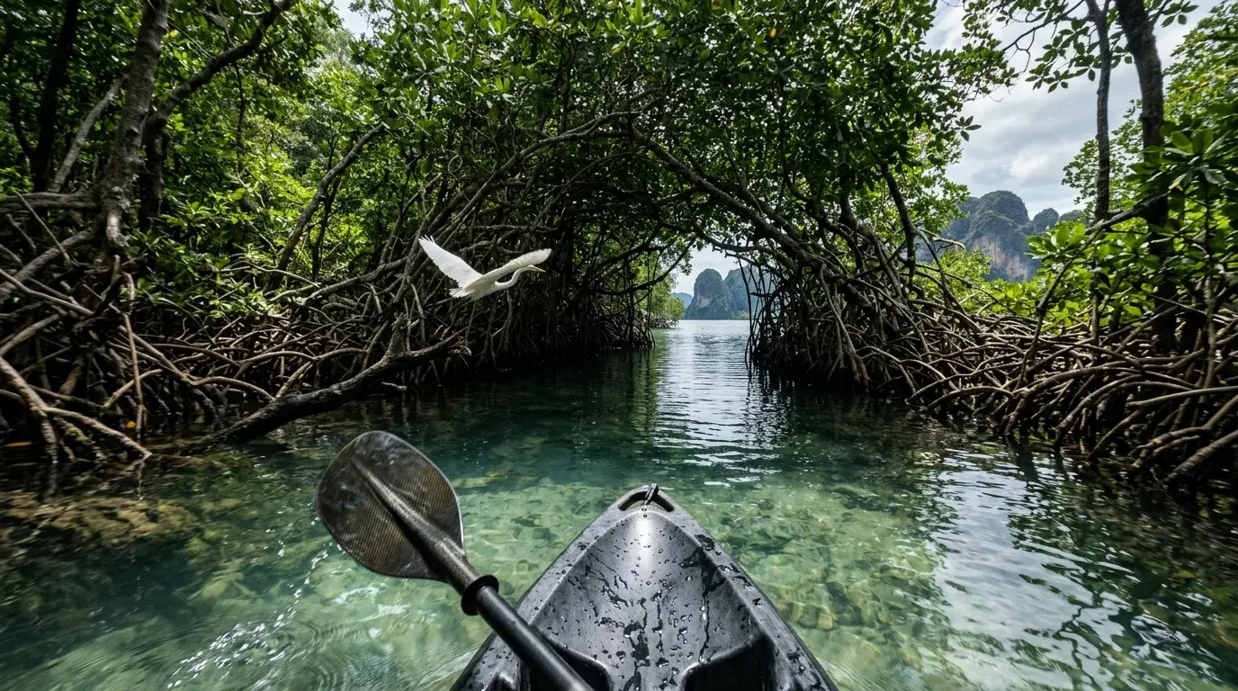 Kayaking Through Mangroves in Koh Yao Noi, Phang Nga, Thailand