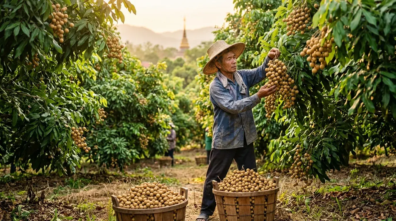 Longan Harvest Season in Lamphun, Lamphun, Thailand