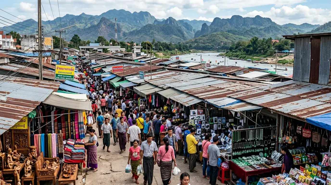 Rim Moei Market at the Border in Mae Sot, Tak, Thailand