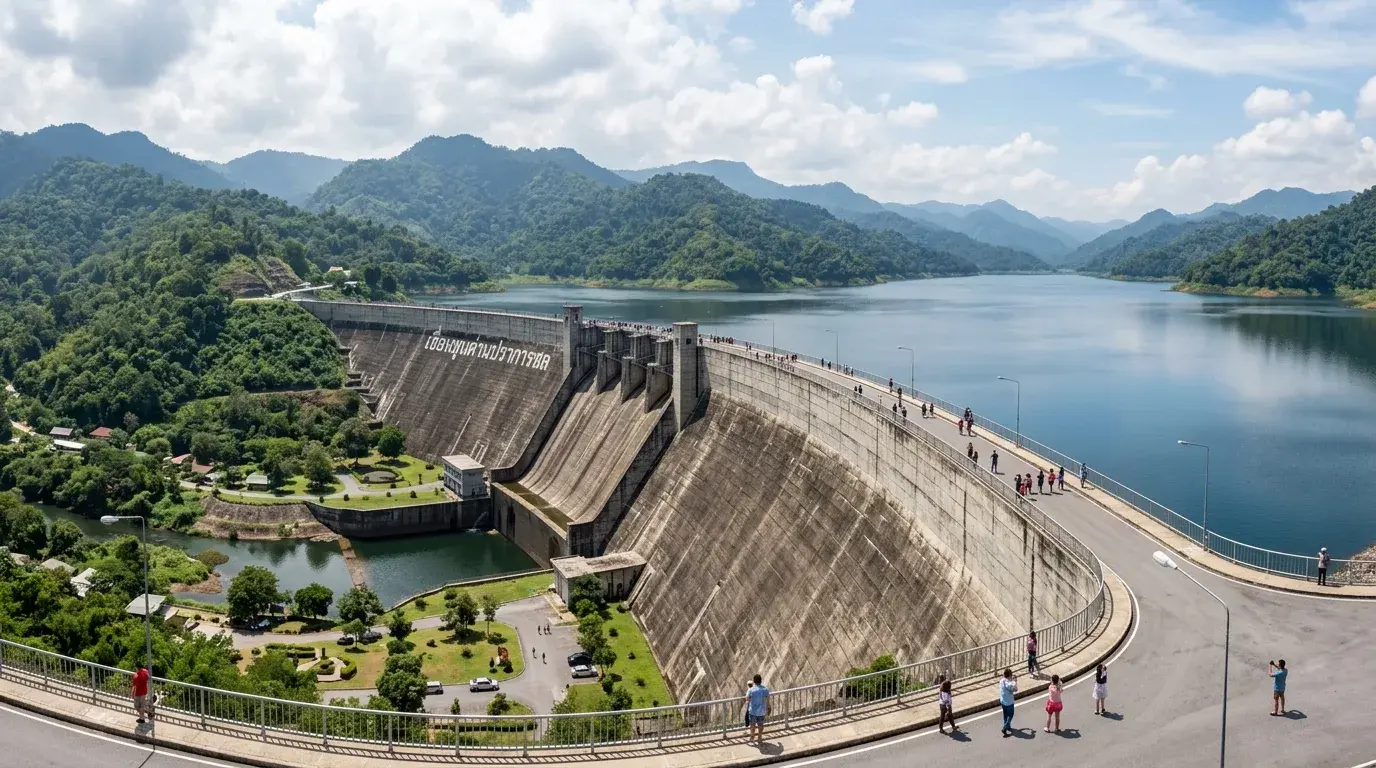 Khun Dan Prakan Chon Dam in Nakhon Nayok, Nakhon Nayok, Thailand