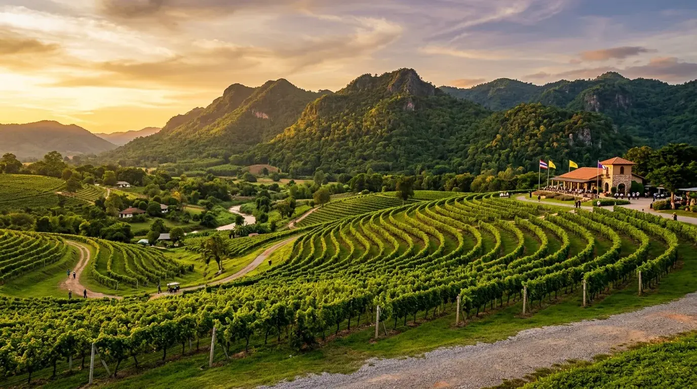 Khao Yai Wine Country Vineyard Rows in Nakhon Ratchasima, Nakhon Ratchasima, Thailand