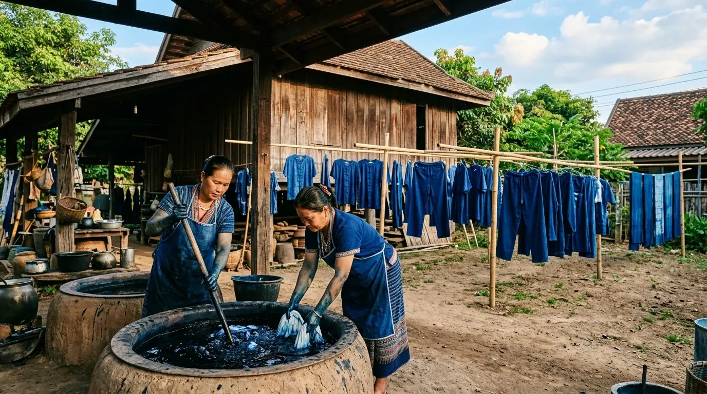Indigo-Dyed Fabric Workshop in Phrae, Phrae, Thailand