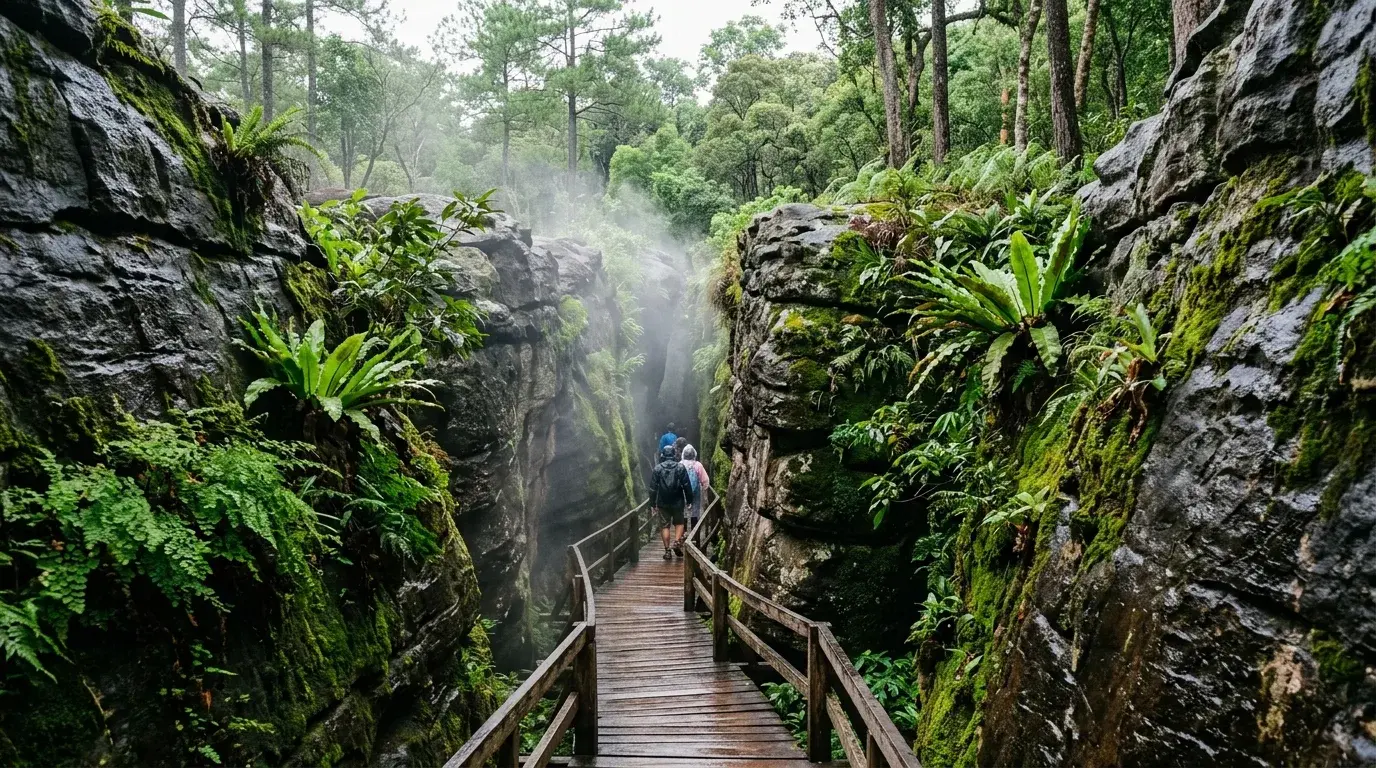 Lan Hin Taek Shattered Rock Field at Phu Hin Rong Kla, Phitsanulok, Thailand