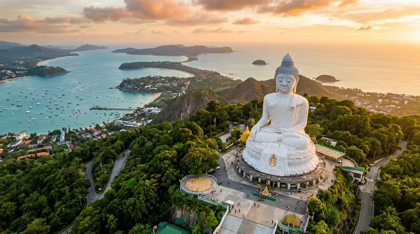 Big Buddha Hilltop at Golden Hour in Phuket, Phuket, Thailand