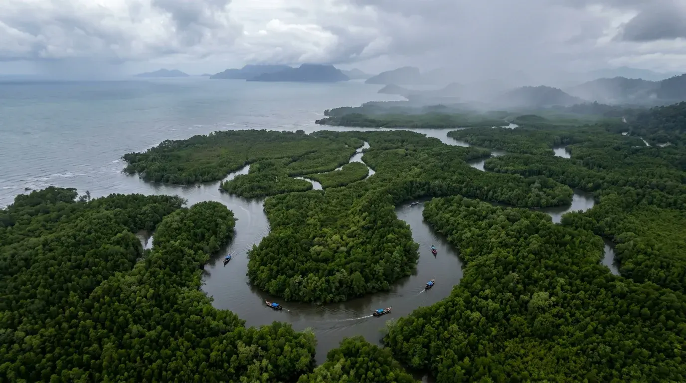 Misty Andaman Coastal Mangroves in Ranong, Ranong, Thailand