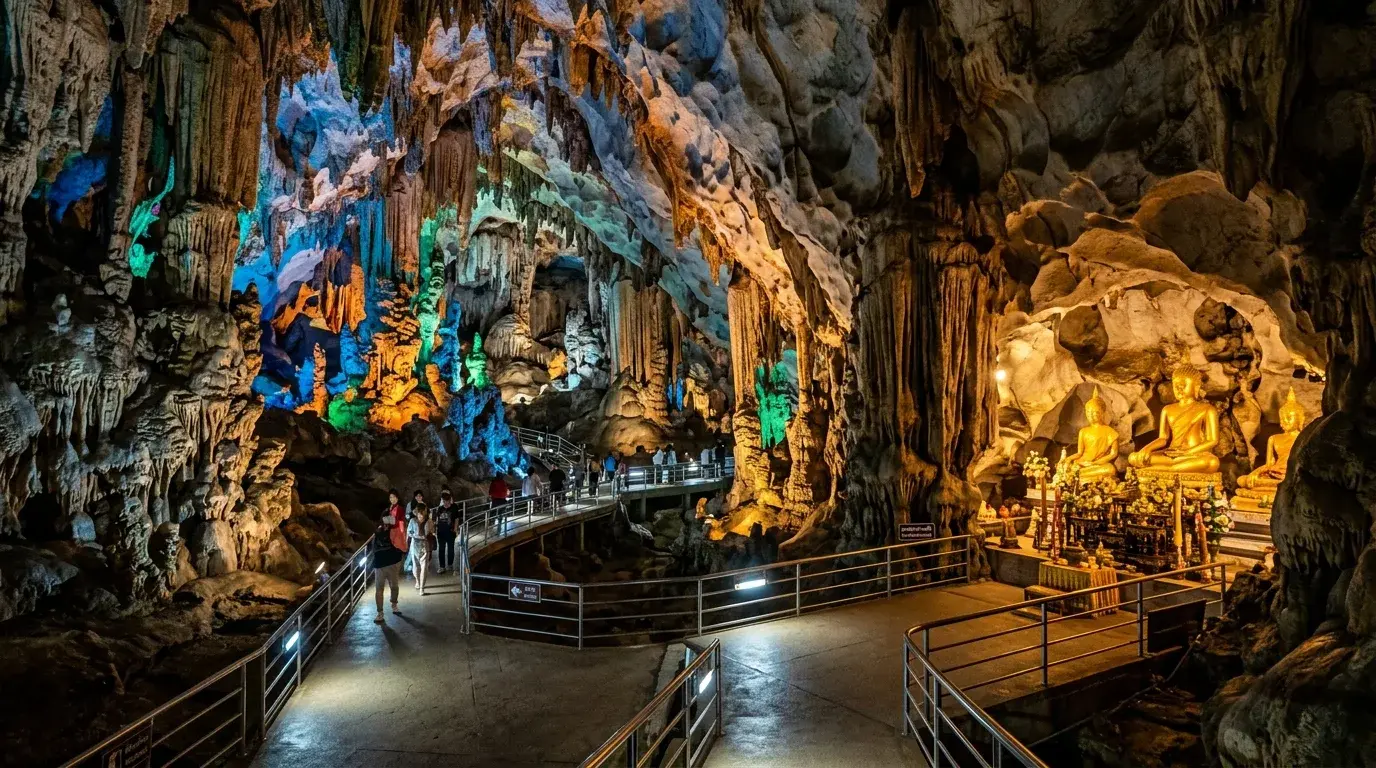 Khao Bin Cave Temple Interior in Ratchaburi, Ratchaburi, Thailand