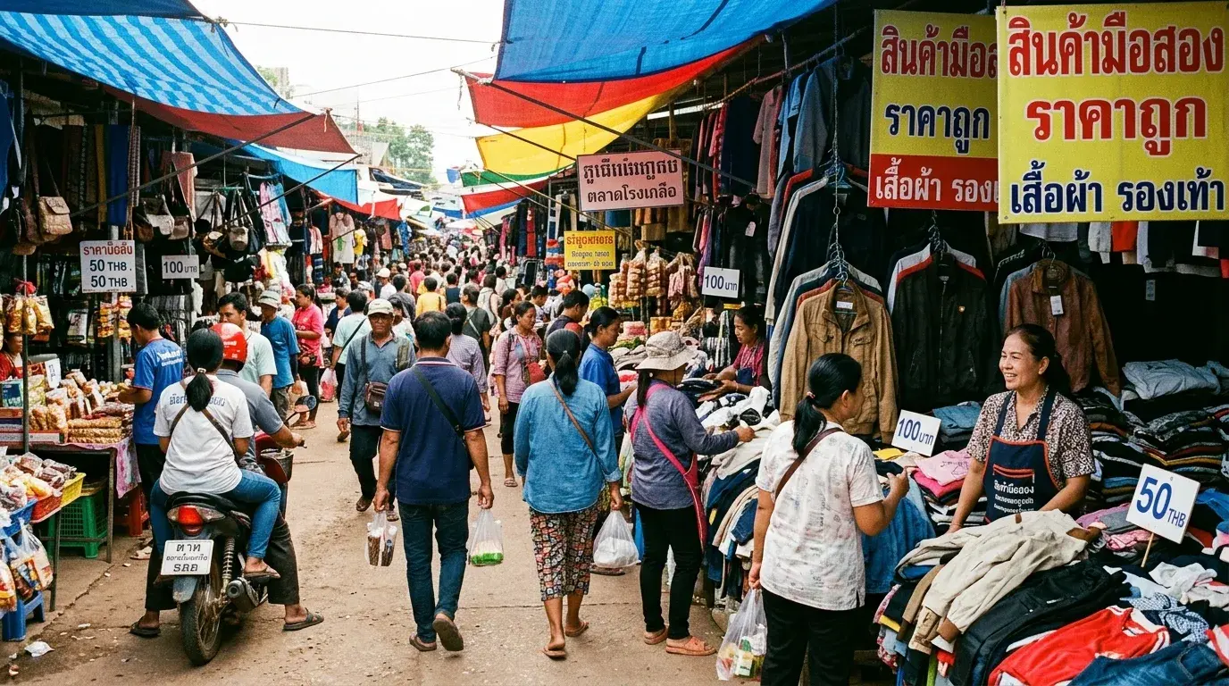 Aranyaprathet Border Market Bustle in Sa Kaeo, Sa Kaeo, Thailand