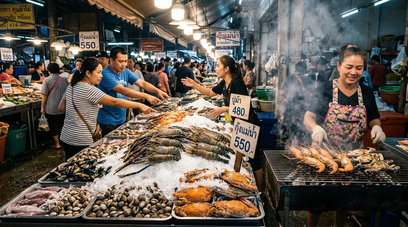 Mahachai Seafood Market Feast in Samut Sakhon, Samut Sakhon, Thailand