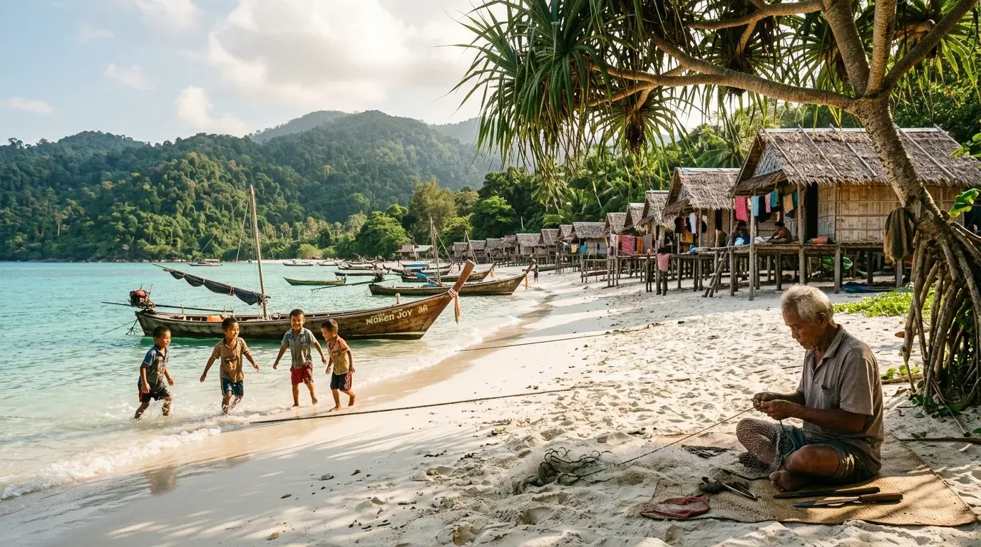 Moken Sea Gypsy Village at Surin Islands, Phang Nga, Thailand