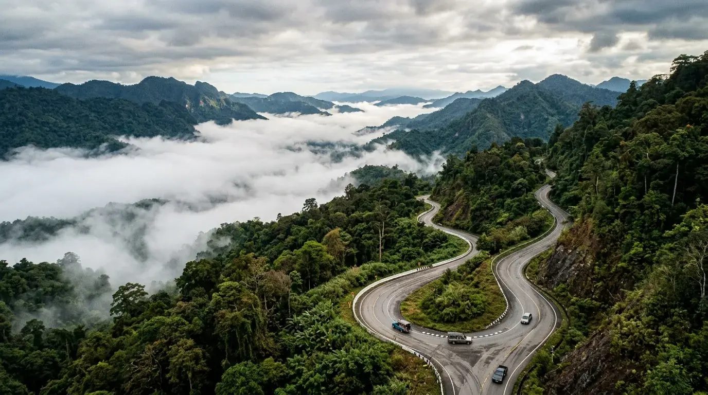Western Mountain Wilderness Road in Tak, Tak, Thailand
