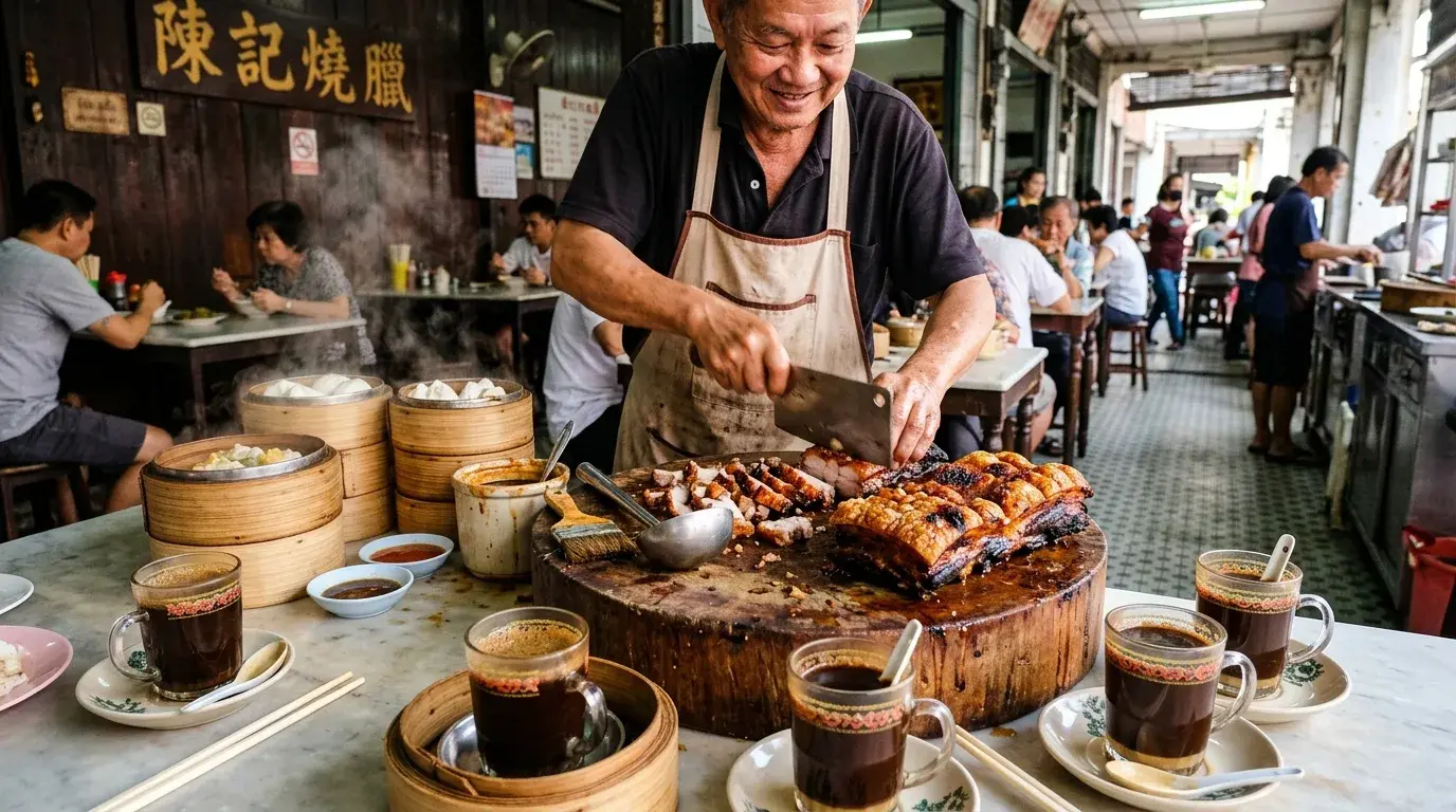 Trang Roast Pork and Morning Coffee Culture in Trang, Trang, Thailand