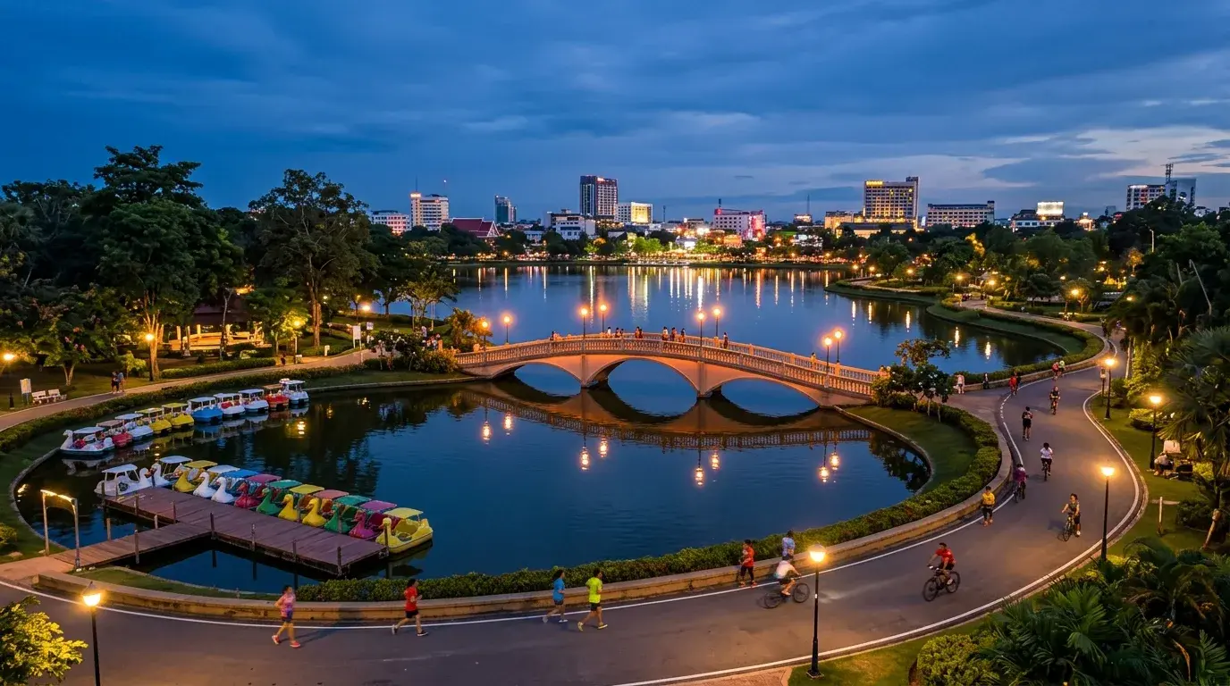 Udon Central Park Bicycle Lake in Udon Thani, Udon Thani, Thailand