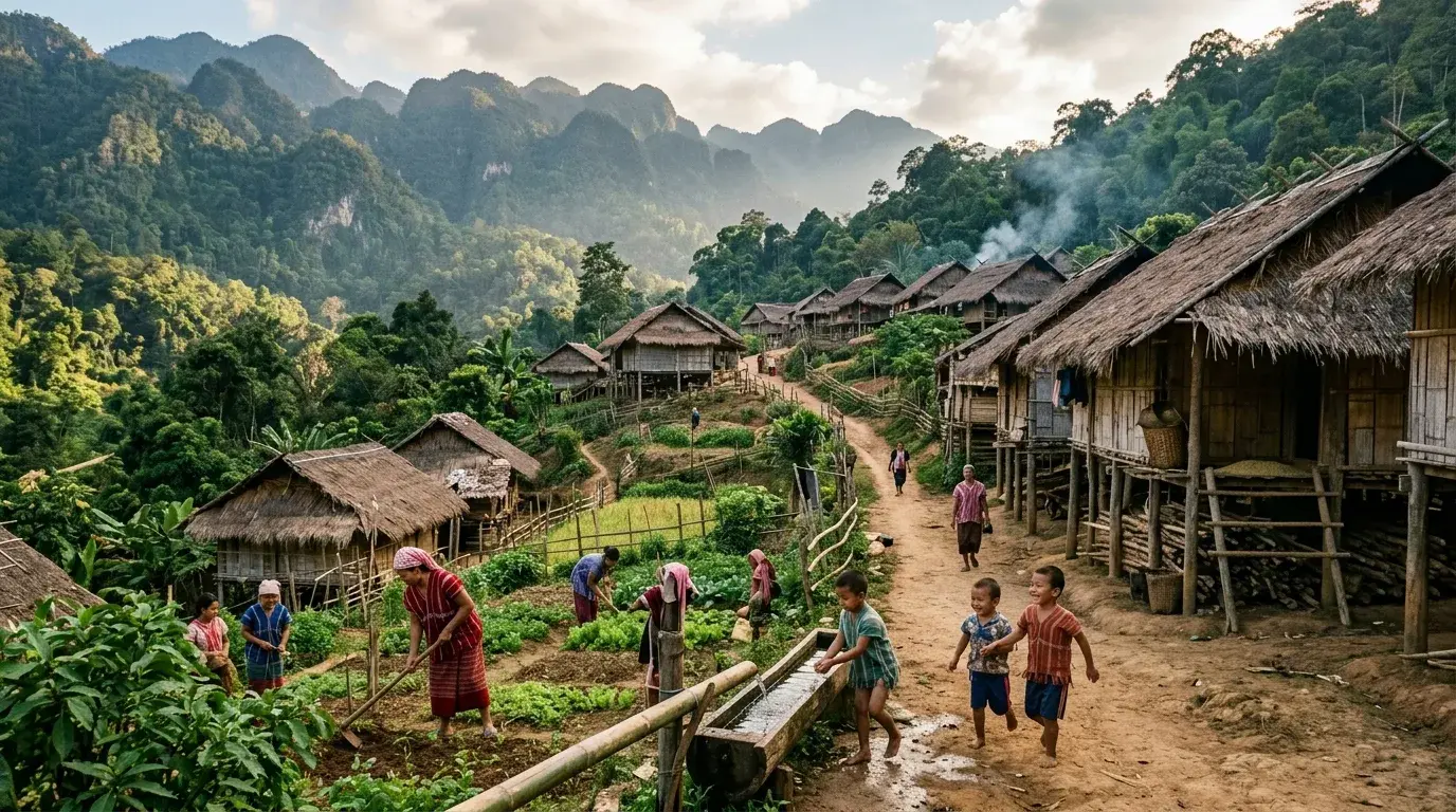 Karen Hill Tribe Village Life in Umphang, Tak, Thailand