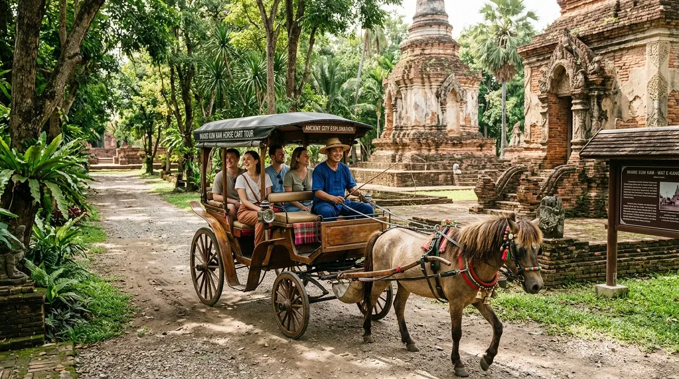 Horse-Cart Tour Through Ancient Streets at Wiang Kum Kam, Chiang Mai, Thailand