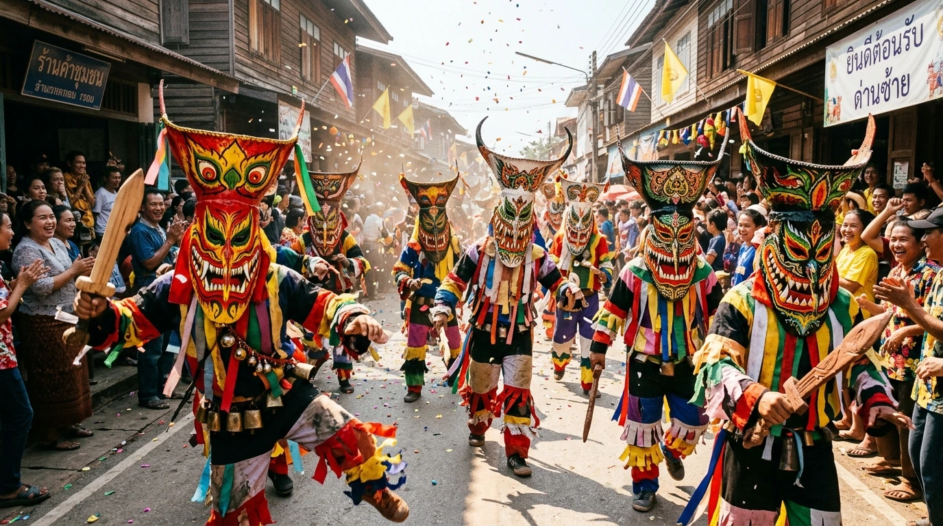 Phi Ta Khon Ghost Mask Parade — Dan Sai, Loei, Thailand