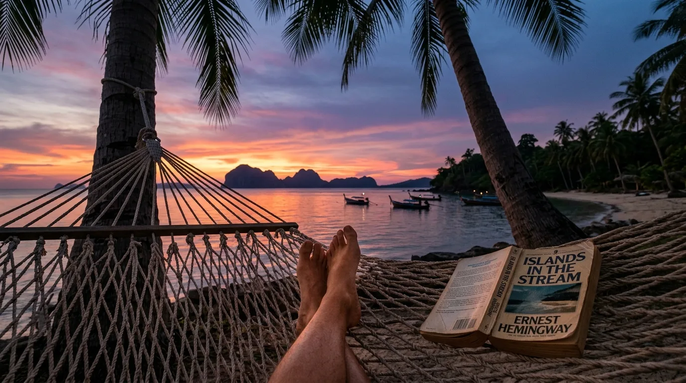 Sunset from a Beach Hammock Sunset from a Beach Hammock in Koh Bulon, Satun, Thailand