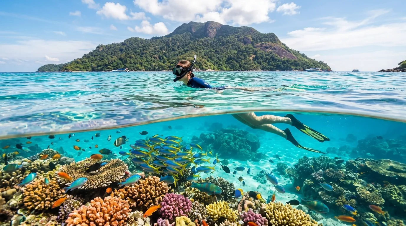 Snorkeling at Koh Adang Reef Snorkeling at Koh Adang Reef in Koh Lipe, Satun, Thailand