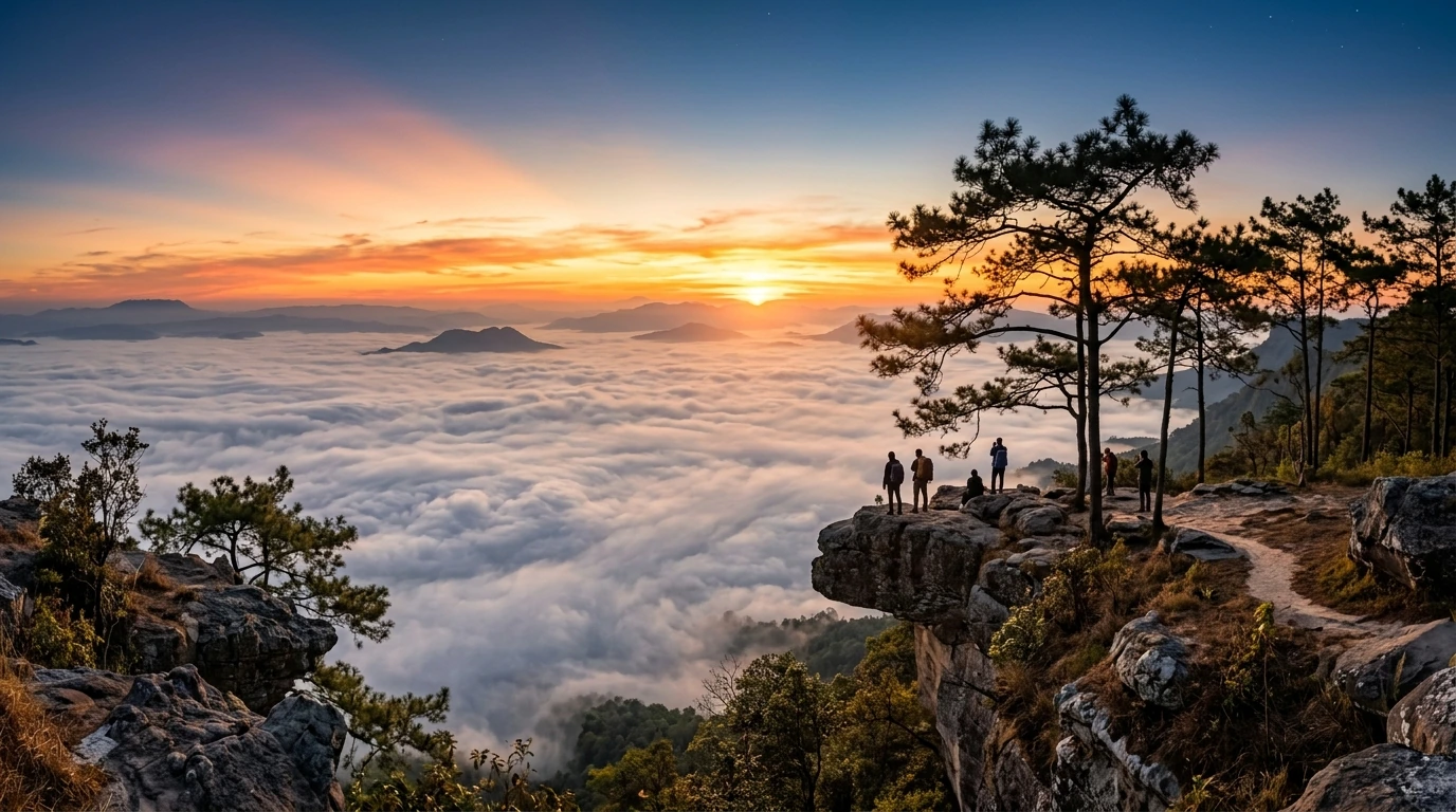 Misty Dawn at Phu Kradueng — Loei, Loei, Thailand
