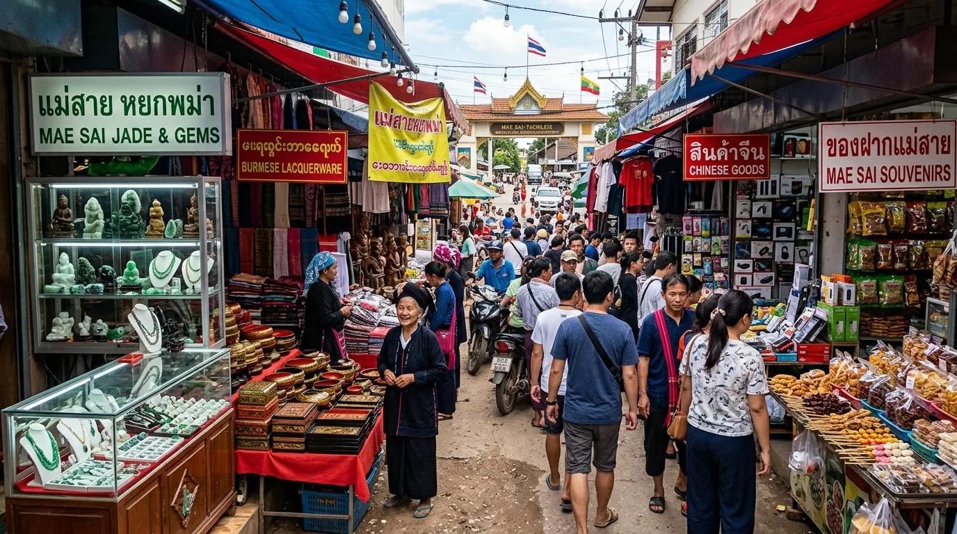 Border Market Trading Border Market Trading in Mae Sai, Chiang Rai, Thailand