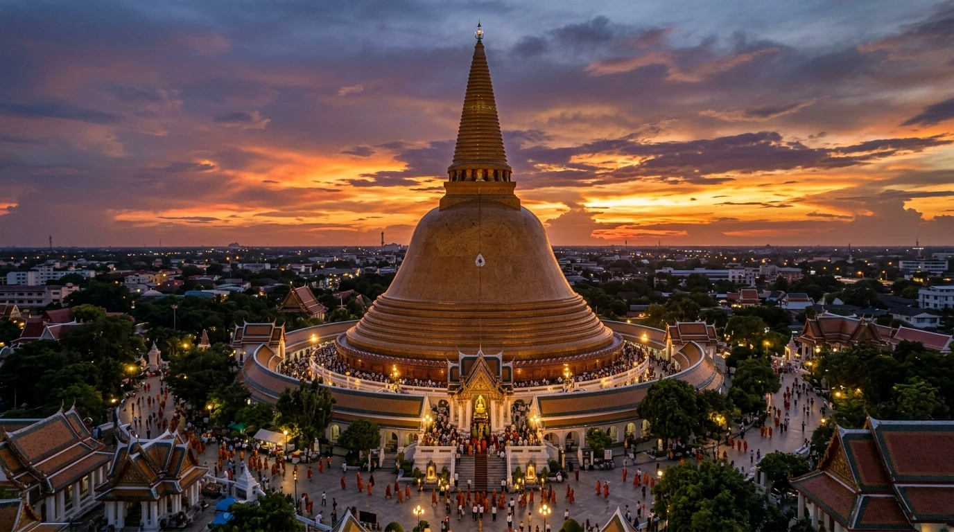 Phra Pathom Chedi at Sunset — Nakhon Pathom, Nakhon Pathom, Thailand