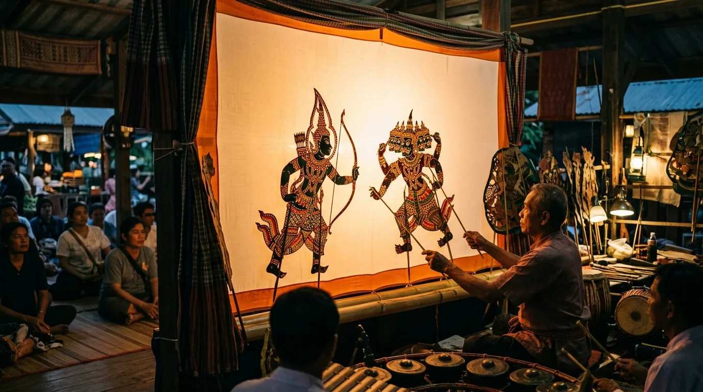 Nang Talung Shadow Puppet Performance Nang Talung Shadow Puppet Performance in Phatthalung, Phatthalung, Thailand