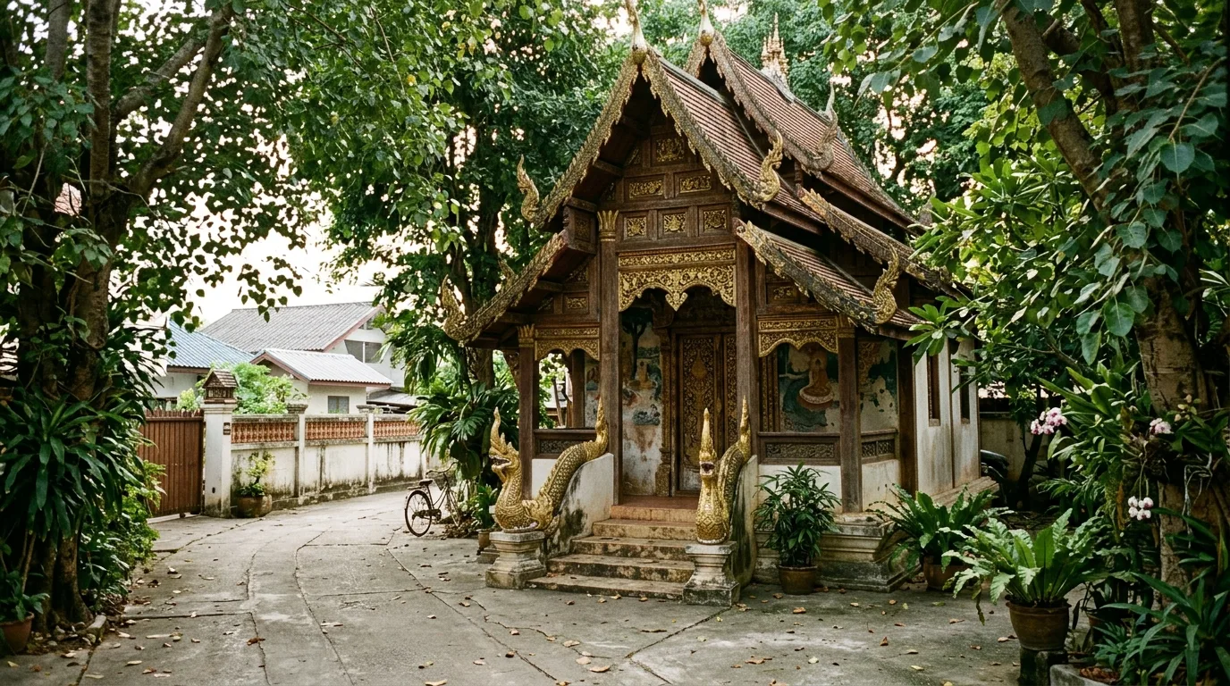 Ancient Lanna Temple in Quiet Soi Ancient Lanna Temple in Quiet Soi in Phayao, Phayao, Thailand