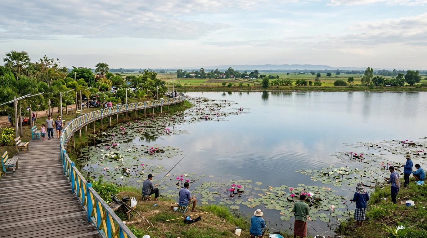 Bueng Si Fai Lake Panorama — Phichit, Phichit, Thailand