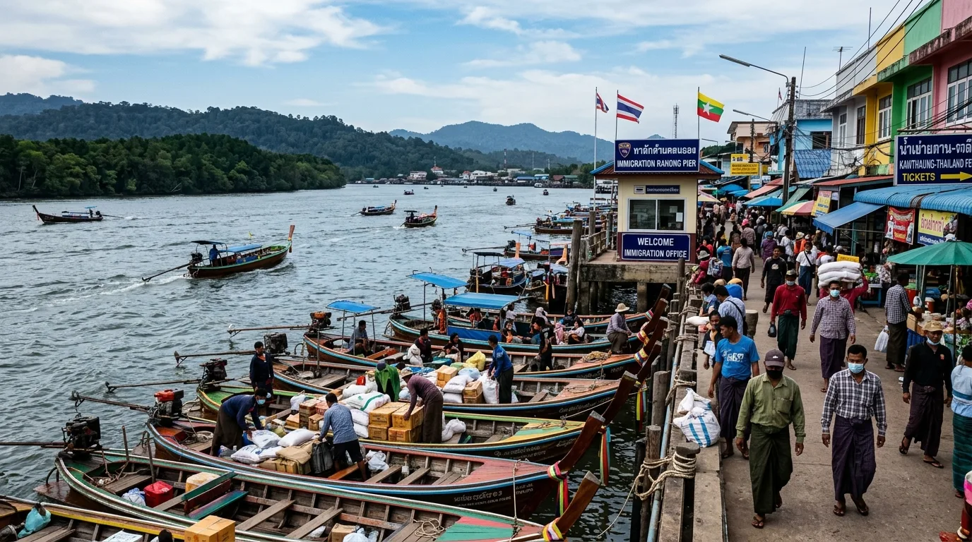 Border Pier to Myanmar's Kawthaung Border Pier to Myanmar's Kawthaung in Ranong, Ranong, Thailand
