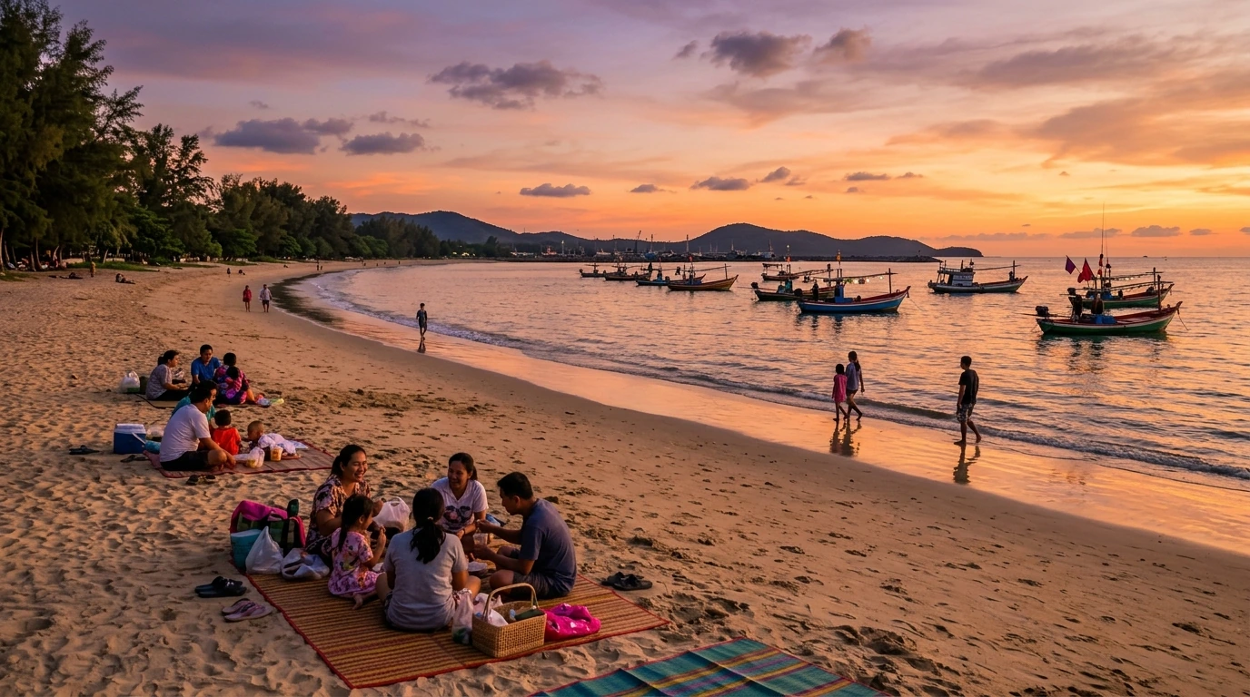 Mae Ramphueng Beach at Sunset — Rayong, Rayong, Thailand