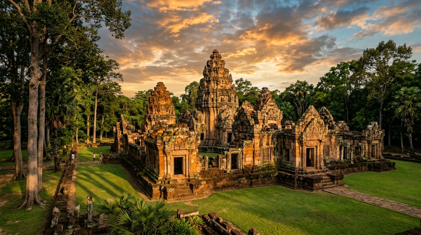 Ancient Khmer Sanctuary at Golden Hour — Sa Kaeo, Sa Kaeo, Thailand