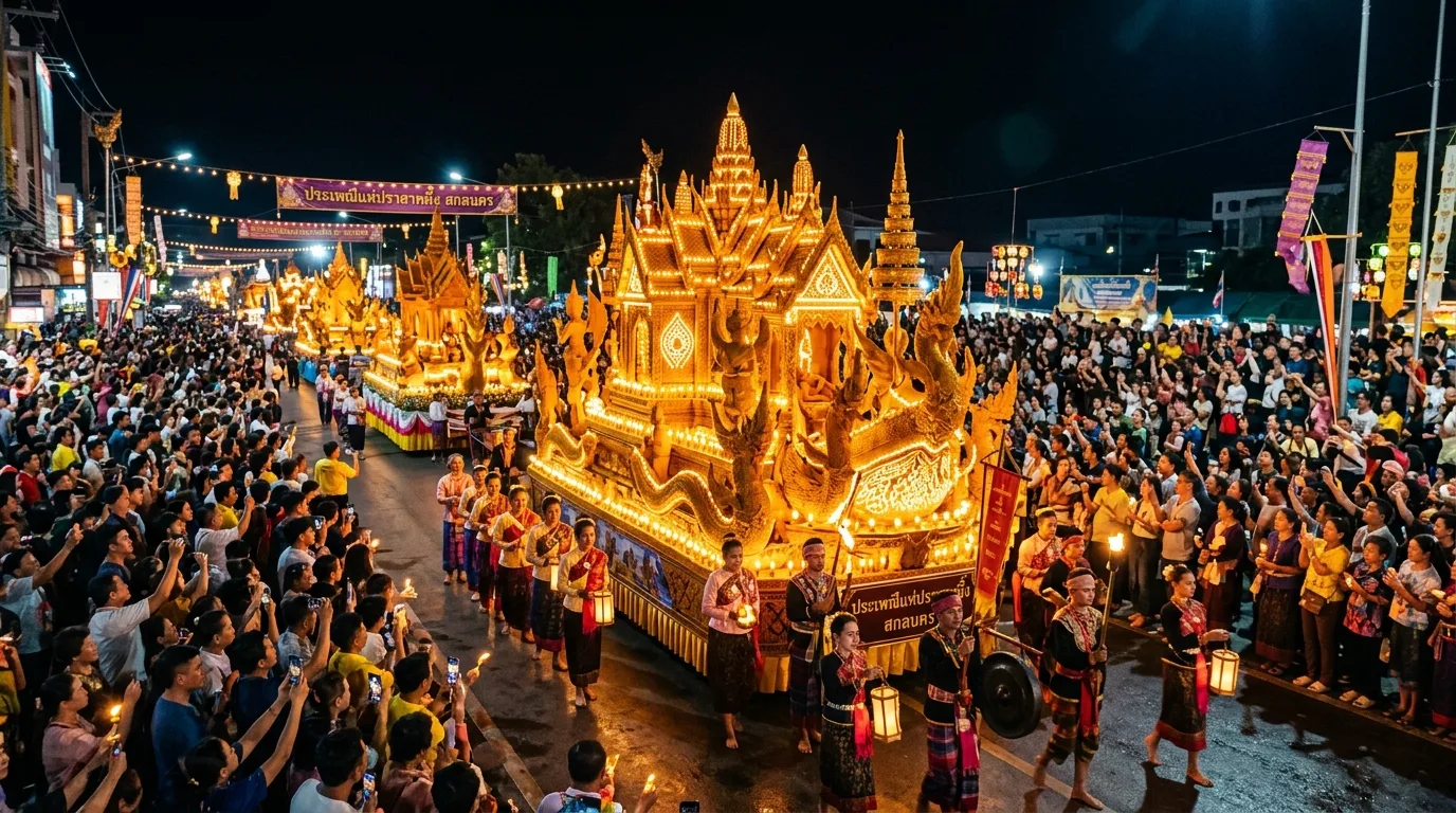 The Wax Castle Festival Illuminated The Wax Castle Festival Illuminated in Sakon Nakhon, Sakon Nakhon, Thailand