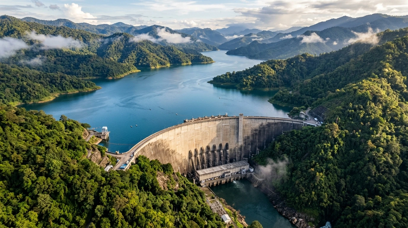 Bhumibol Dam and Mountain Reservoir — Tak, Tak, Thailand