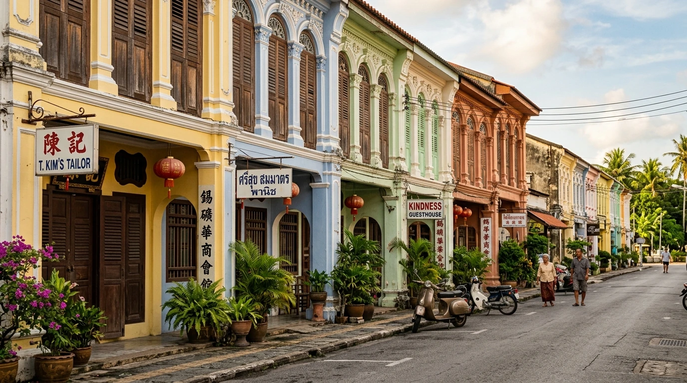 Sino-Portuguese Old Town Heritage Street — Takua Pa, Phang Nga, Thailand