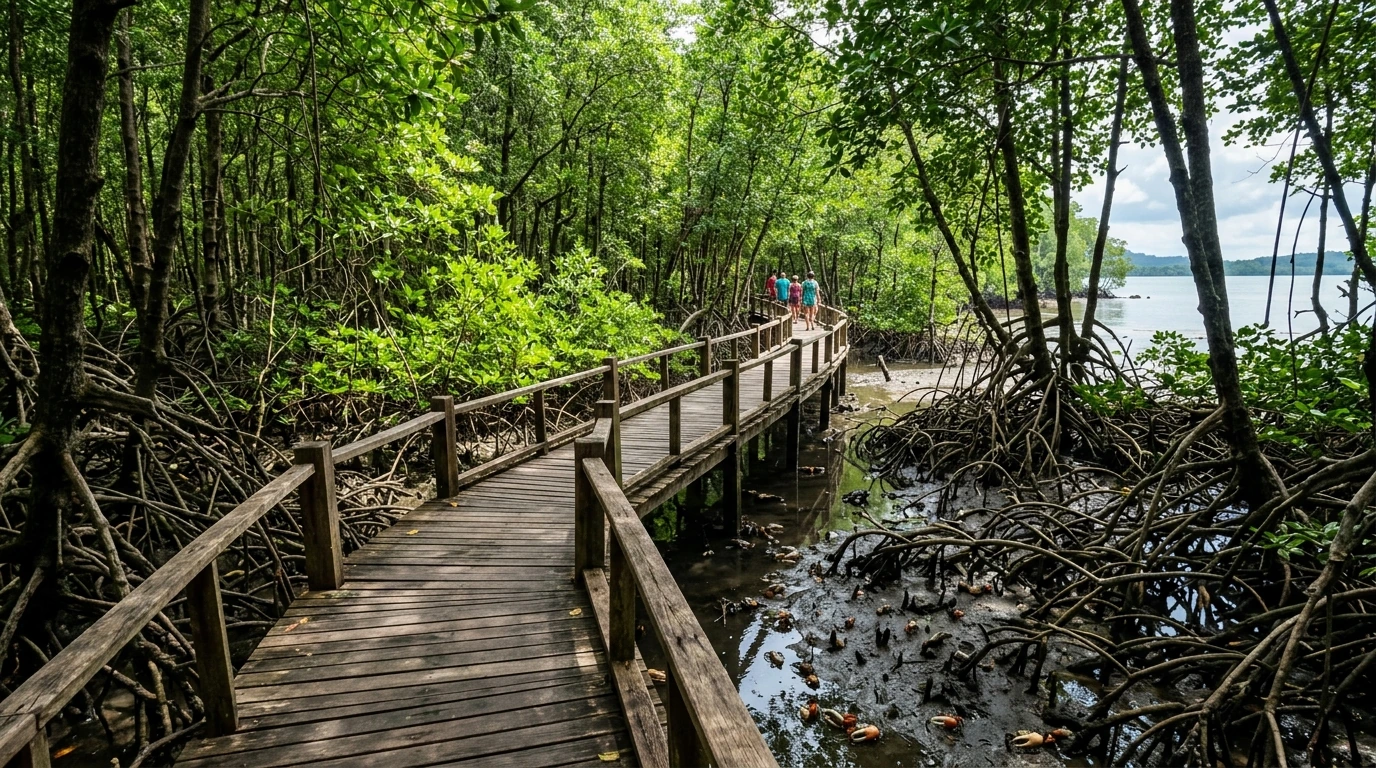Mangrove Boardwalk and Coastal Wetlands — Trat, Trat, Thailand