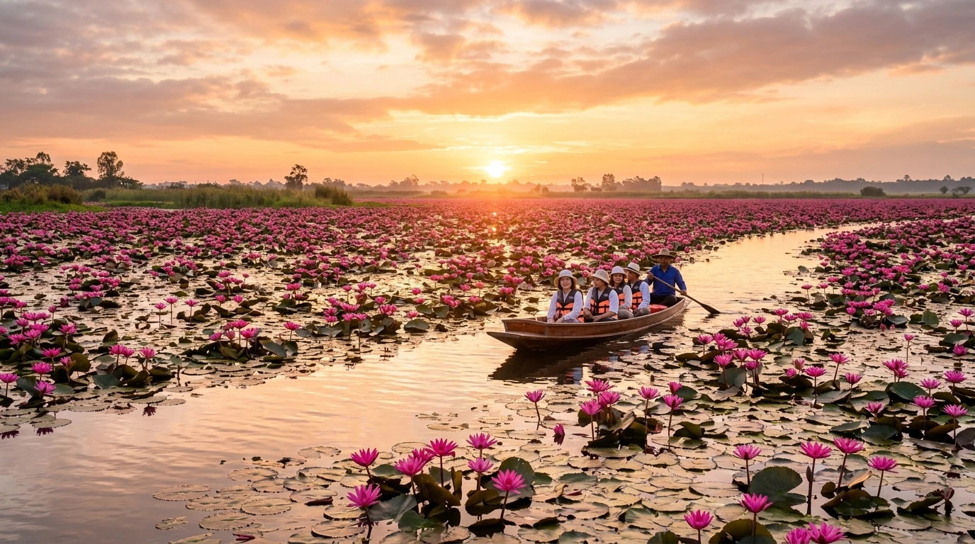 Red Lotus Sea at Sunrise — Udon Thani, Udon Thani, Thailand