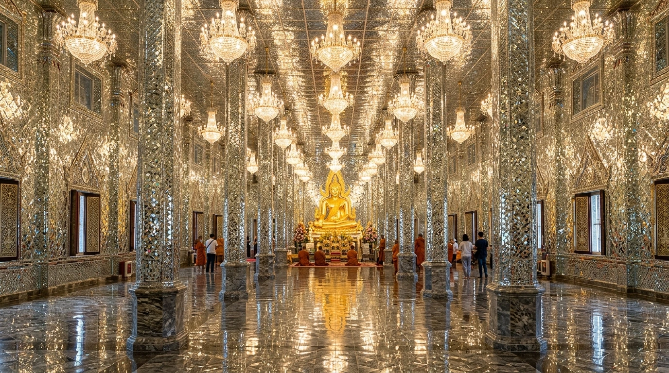 Wat Tha Sung Mirror Temple Interior — Uthai Thani, Uthai Thani, Thailand