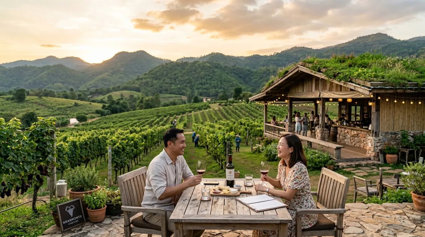 Highland Vineyard and Wine Tasting Highland Vineyard and Wine Tasting in Wang Nam Khiao, Nakhon Ratchasima, Thailand